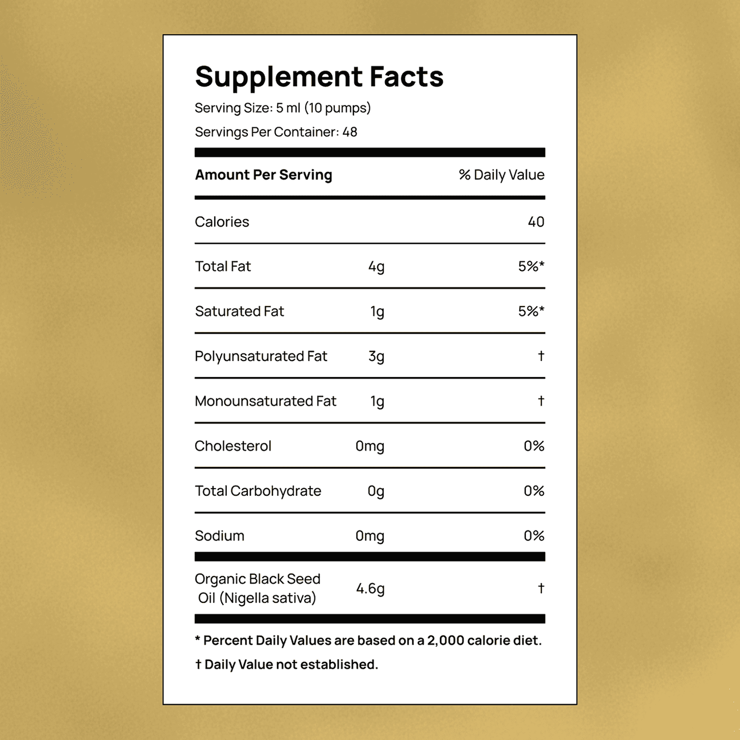 High Potency Cold-Pressed Organic Black Seed Oil with 3% Thymoquinone