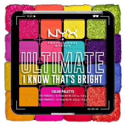 NYX Professional Makeup Ultimate Eyeshadow Palette – Bright (Imperfect Container)