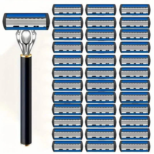 Anti-Slip Safety Razor + 36 Blade Refill Set